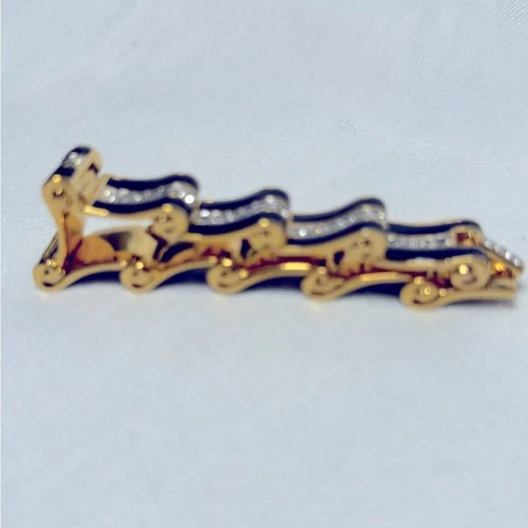 Swarovski π€©HOST PICK π€©gold bracelet with black enamel and crystal accents USED - Picture 11 of 11